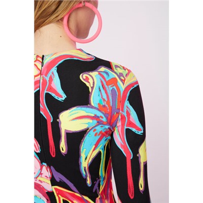 Vestido slim manga 3/4