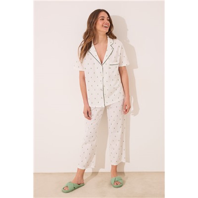 Pijama camisero algodón estampado