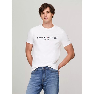 Embroidered Tommy Logo Slim Fit T-Shirt