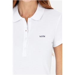 Kadın Beyaz Basic Polo Yaka Tişört