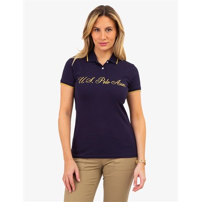 LUREX SCRIPT TIPPED POLO SHIRT