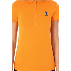 Kadın Turuncu Basic Polo Yaka Tişört