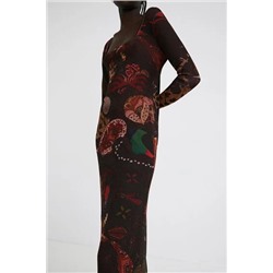 Vestido largo paisley