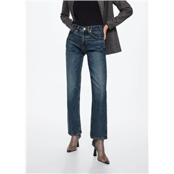 Jeans rectos botones -  Mujer | MANGO OUTLET España