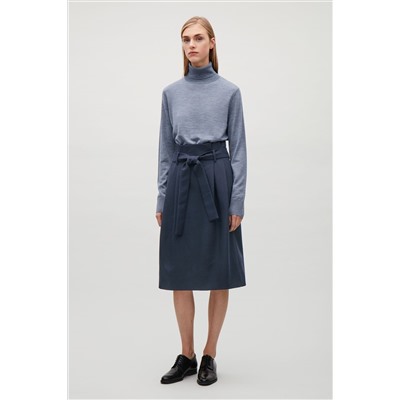 WOOL SKIRT WITH PAPERBAG WAIST