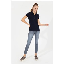 Kadın Lacivert Basic Polo Yaka Tişört