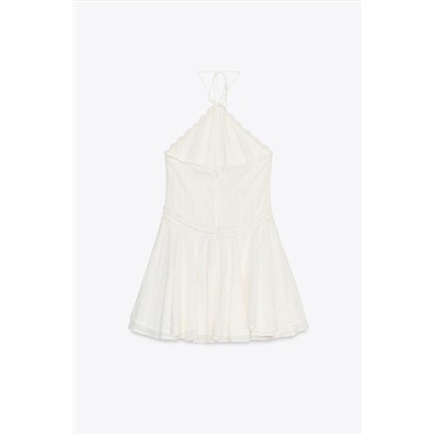 RUFFLED HALTER SHORT DRESS