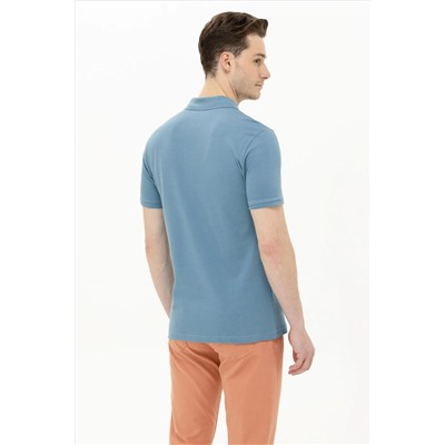 Erkek Koyu Mint Basic Polo Yaka Tişört