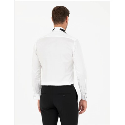 Beyaz Ex. Slim Fit Smokin Gömlek