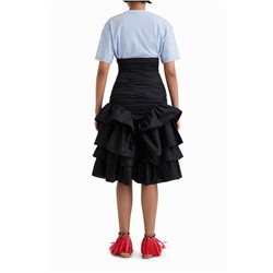 Falda drapeada volantes Stella Jean