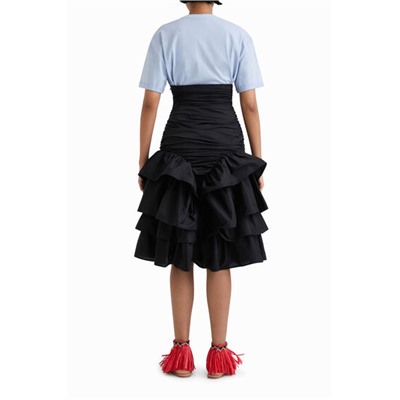 Falda drapeada volantes Stella Jean