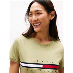 Embroidered Flag Stripe Logo T-Shirt
