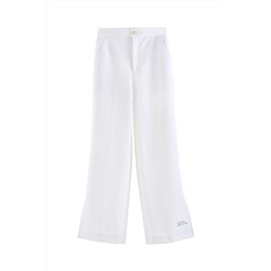 Pantalón palazzo de lana Blanco
