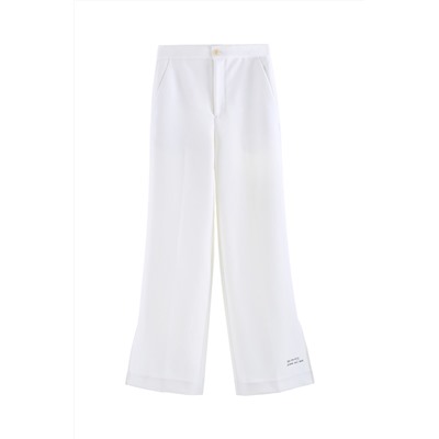 Pantalón palazzo de lana Blanco