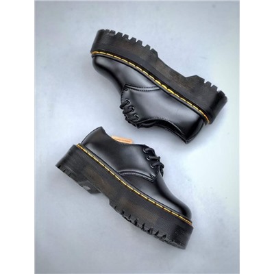 Ботинки Dr. Martens Martin 1461 с тремя отверстиями и низким вырезом на подошве из твердой кожи черного цвета