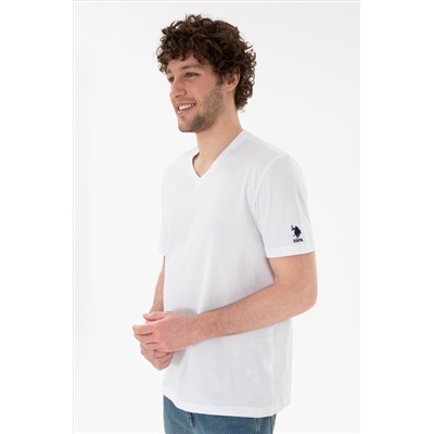 Erkek Regular Fit  V Yaka Antrasit Basic Tişört