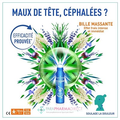 Puressentiel Maux de Tête Roller aux 9 Huiles Essentielles 5 ml