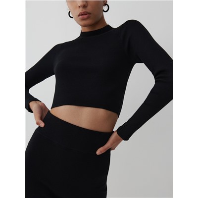 Oberteil aus Rippstrickjersey
