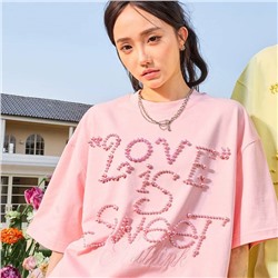 Футболка с вышивкой из бусин 💗  Китайский молодежный бренд Nuthin*k