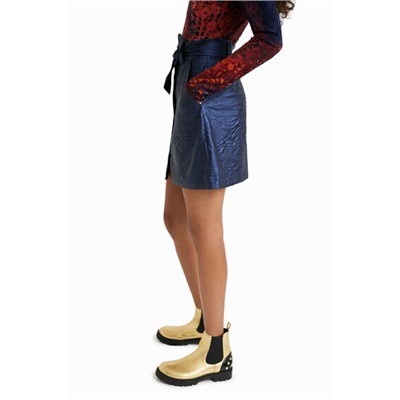 Minifalda slim relieve flores