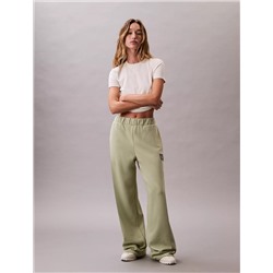 New Arrival Fleece Logo Patch Wide Leg Pants