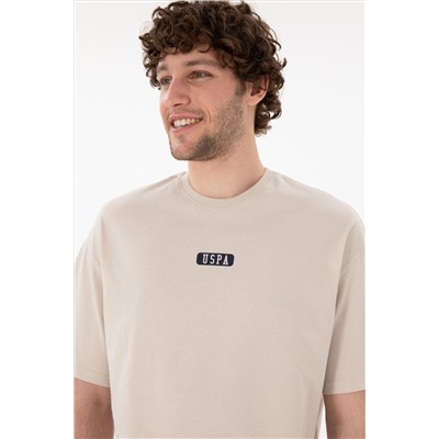 Erkek Oversize Fit Bisiklet Yaka Taş Tişört