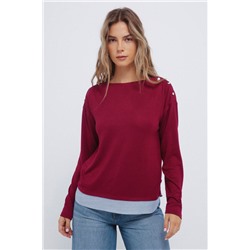 Camiseta combinada hombro botones