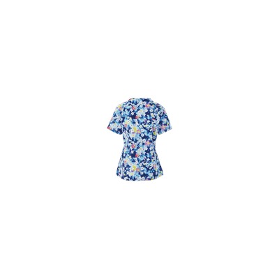 koi Stretch Scrubs River Floral Mock Wrap Print Top
