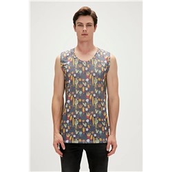 Bad Bear, Areole Tank-top Antrasit Tarçın Desenli Erkek Atlet