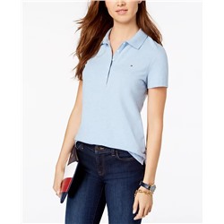 Tommy Hilfiger Women's Solid Short-Sleeve Polo Top