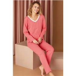 Siyah İnci Pamuklu Likralı Pijama Takım 22260584