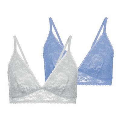 ESMARA® Bralettes Damen, 2 Stück, mit verstellbaren Trägern