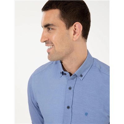 Lacivert Slim Fit Oxford Gömlek