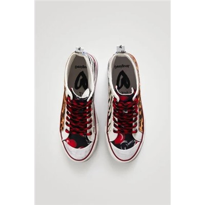 Sneakers altas plataforma print animal
