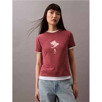 Floral Graphic Slim Fit T-Shirt
