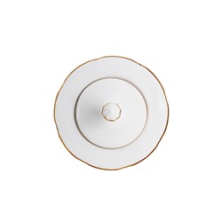 Сахарница, 10,5 см, 250 мл, фарфор F, белая, с золотистым кантом, Lotus gold, 62853
