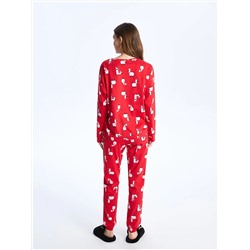 LC Waikiki Bisiklet Yaka Yılbaşı Temalı Uzun Kollu Kadın Pijama Takımı, LCW DREAM                                            
                                            Bisiklet Yaka Yılbaşı Temalı Uzun Kollu Kadın Pijama Takımı