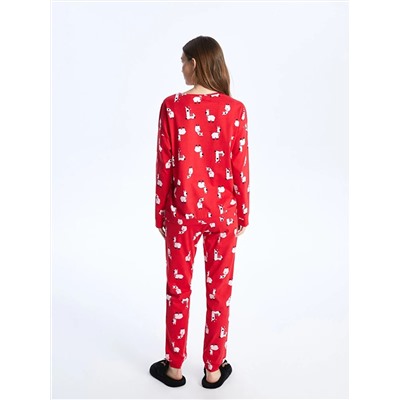 LC Waikiki Bisiklet Yaka Yılbaşı Temalı Uzun Kollu Kadın Pijama Takımı, LCW DREAM                                            
                                            Bisiklet Yaka Yılbaşı Temalı Uzun Kollu Kadın Pijama Takımı