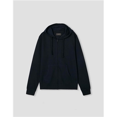 Chaqueta de Punto con Capucha, Azul Oscuro