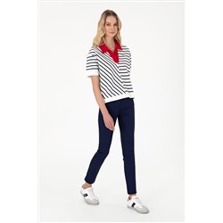 Kadın Lacivert Toothpick Fit Kanvas Pantolon