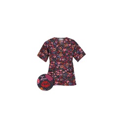 UA Read My Lips Black Print Scrub Top