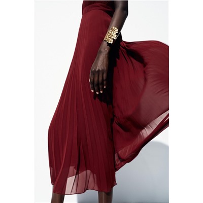 PLEATED MIDI DRESS