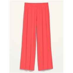 High-Waisted Sunday Sleep Rib-Knit Cropped Wide-Leg Pajama Pants for Women