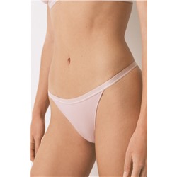 Tanga algodón rib rosa