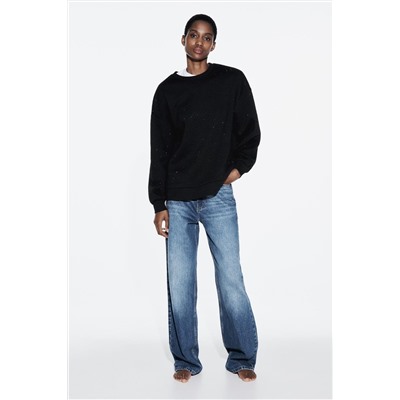 SWEATSHIRT WITH RHINESTONES
