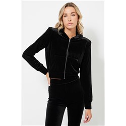Sudadera de terciopelo - Negro