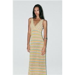 LONG CROCHET KNIT DRESS