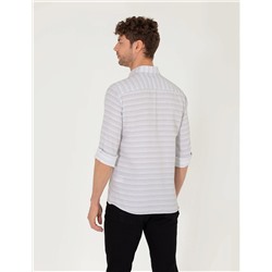 Antrasit Slim Fit Uzun Kollu Gömlek