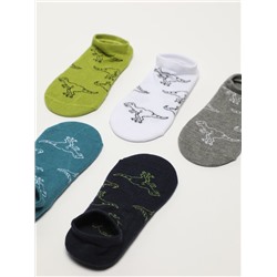 PACK DE 5 PARES DE CALCETINES INVISIBLES DINOSAURIOS