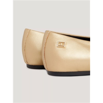 Golden Leather Ballet Flat